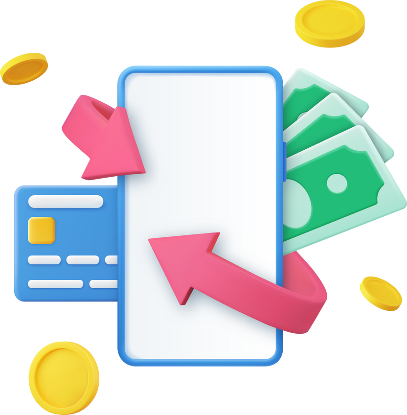 3d Cashback and money refund icon